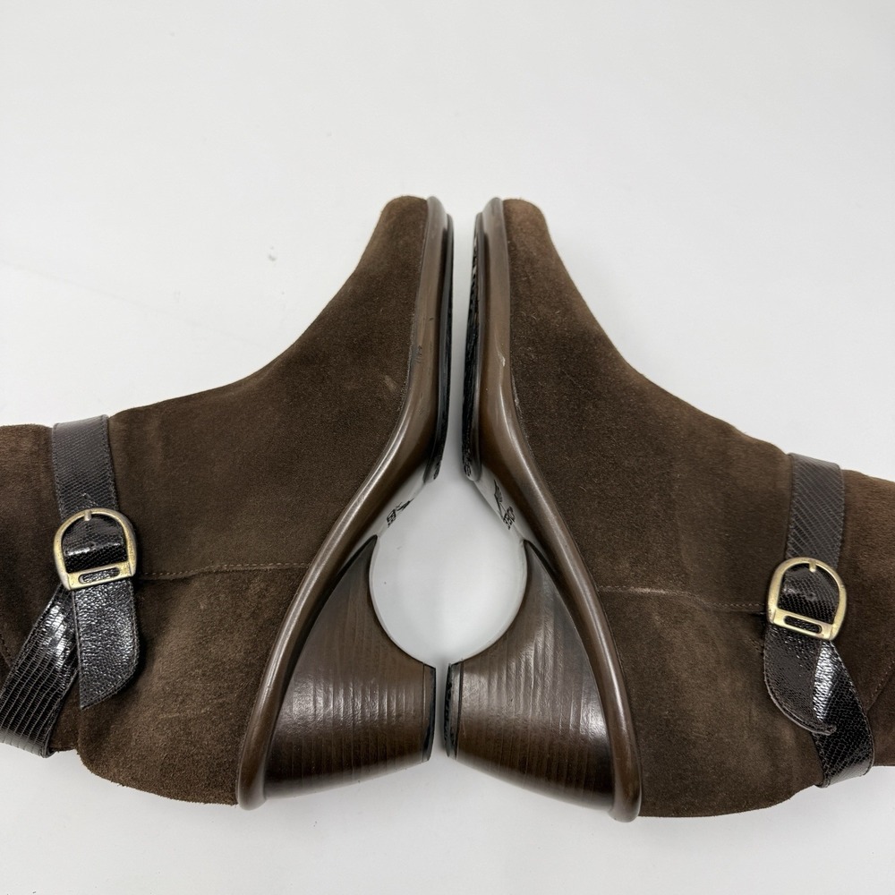 Dansko Ryan Suede Ankle Boots Chocolate Brown 39‎ Size 8.5-9 Buckle - Picture 7 of 10
